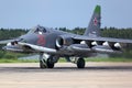 Sukhoi Su-25SM RF-93037 of russian air force taking off after modernization at Kubinka air force base. Royalty Free Stock Photo