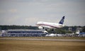 Demonstration flight of Sukhoi Superjet 100, International aviation and space salon (MAKS).