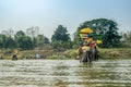 SUKHOTHAI - 2017 APRIL 7 : Sukhothai ordination parade on elephant back festival at Hadsiao Temple,Si Satchanalai from April 7 Royalty Free Stock Photo