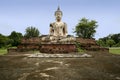 Sukhothai buddha statue temple ruins thailand Royalty Free Stock Photo