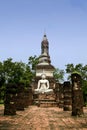 Sukhothai buddha statue temple ruins thailand Royalty Free Stock Photo