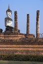 Sukhothai buddha, white Royalty Free Stock Photo