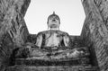 Sukhothai,Febuary 15,2020: Big statue Buddha in Sukhothai Historic park ,One of Thailand's World heritage site in Sukhothai. Royalty Free Stock Photo