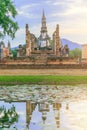 Sukhothai Historical Park Landscape vertical view at Sukhothai World Heritage Site