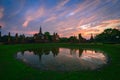 Sukhothai historical park, the old town of Thailand, At twilight Royalty Free Stock Photo