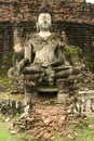 Sukhothai temple ruins buddha statue thailand Royalty Free Stock Photo