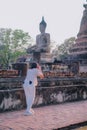 Sukhothai, THAILAND - February 2021: Sukhothai Historical Park covers the ruins of Sukhothai, literally `dawn of happiness`,