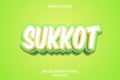Sukkot editable text effect emboss cartoon style