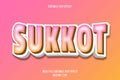 Sukkot editable text effect 3 dimension emboss cartoon style