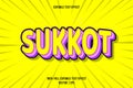 Sukkot editable text effect 3 dimension emboss cartoon style