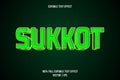 Sukkot editable text effect 3 dimension emboss luxury style