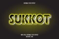 Sukkot editable text effect 3 dimension emboss neon style
