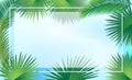 Sukkot Festival Rosh Hashanah palm leaves tropical frame Royalty Free Stock Photo