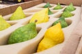 Sukkot, Sale of Etrog, green and yellow. The Jewish holiday of Sukkot