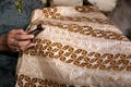 Batik artisans in Sukoharjo, Central Java, Indonesia. Royalty Free Stock Photo