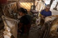 Batik artisans in Sukoharjo, Central Java, Indonesia. Royalty Free Stock Photo