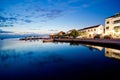 Sukosan waterfront calm sea evening view Royalty Free Stock Photo