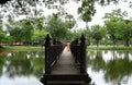 Sukothai jungle temple bridge thailand Royalty Free Stock Photo