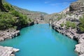 The Sulak River is surrounded by mountains in Dagestan, Russia