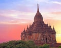 The Sulamani Temple in Bagan, Myanmar at sunset Royalty Free Stock Photo