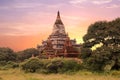 The Sulamani Temple in Bagan, Myanmar at sunset Royalty Free Stock Photo