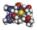 Sulbutiamine asthenia drug molecule. Also used in nutritional supplements. 3D rendering. Atoms are represented as spheres with Royalty Free Stock Photo