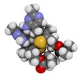 Sulbutiamine asthenia drug molecule. Also used in nutritional supplements. 3D rendering. Atoms are represented as spheres with. Royalty Free Stock Photo