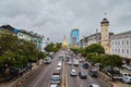 Sule Pagoda is located in the center of Yangon Royalty Free Stock Photo