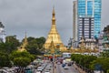 Sule Pagoda is located in the center of Yangon. Royalty Free Stock Photo