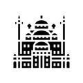 suleiman pasha mosque glyph icon vector illustration