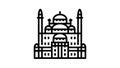 suleiman pasha mosque line icon animation