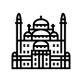 suleiman pasha mosque line icon vector illustration