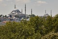 Suleyman and Fatih mosque in Istanbul cityscape. Turkish muslim culture Royalty Free Stock Photo