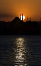 Suleymanie Mosque and Sunset Royalty Free Stock Photo