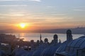 Suleymaniye Mosque from the garden Sunrise view of Istanbul Royalty Free Stock Photo