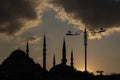 Suleymaniye mosque spectacular sunset turkey istanbul. Cloudy Royalty Free Stock Photo