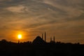 Suleymaniye Mosque at sunset. Istanbul silhouette. Ramadan or islamic concept Royalty Free Stock Photo