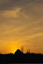 Suleymaniye Mosque at sunset vertical photo. Ramadan or islamic concept photo Royalty Free Stock Photo