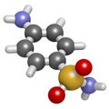 Sulfanilamide sulphanilamide sulfonamide antiobiotic molecule. One of the first antibiotics discovered.