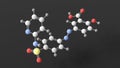 sulfasalazine molecule, molecular structure, sulfonamides, ball and stick 3d model, structural chemical formula with colored atoms