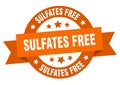 sulfates free round ribbon isolated label. sulfates free sign.