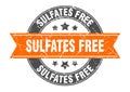 Sulfates free round stamp with ribbon. label sign