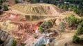 Sulfide deposits in Kokkinopezoula open-pit mine in Mitsero, Cyprus Royalty Free Stock Photo