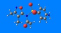 Sulfisoxazole acetyl molecular structure isolated on blue