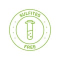 Sulfites Free Line Green Stamp. No Sulphites Label. Product without Sulfate Symbol. Natural Ingredients Non Sulfite Sign