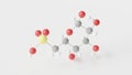 sulfoquinovose molecule 3d, molecular structure, ball and stick model, structural chemical formula monosaccharide