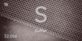 Sulfur chemical element  atomic data and symbol illustration backdrop Royalty Free Stock Photo
