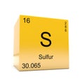 Sulfur chemical element symbol from periodic table