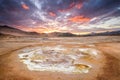 Sulfur deposits and the midnight sun,Iceland