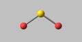 Sulfur dioxide molecular structure isolated on grey